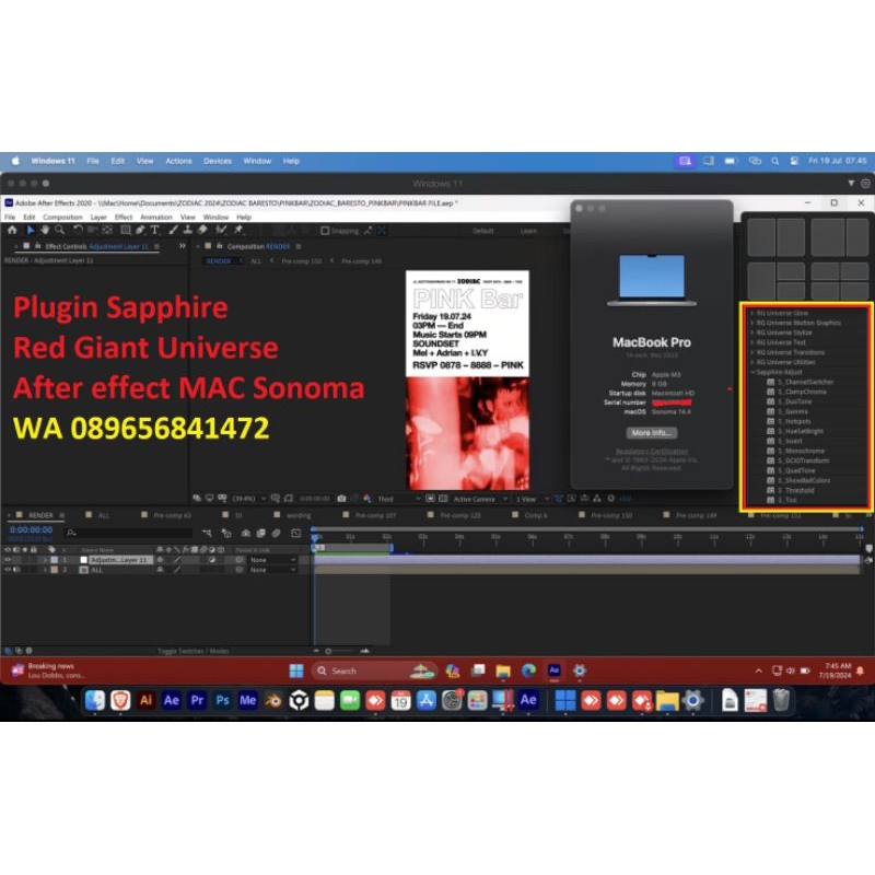 Sapphire Plugin After Effect MAC via Emulator