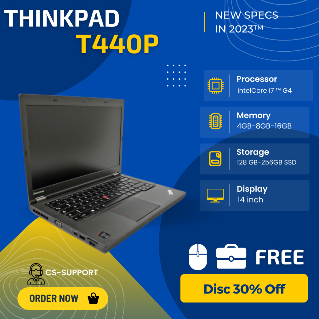 Laptop Lenovo Thinkpad T440p VGA Core i7 Ram 16GB Ssd 512GB MURAH/ORIGINAL/BERGARANSI