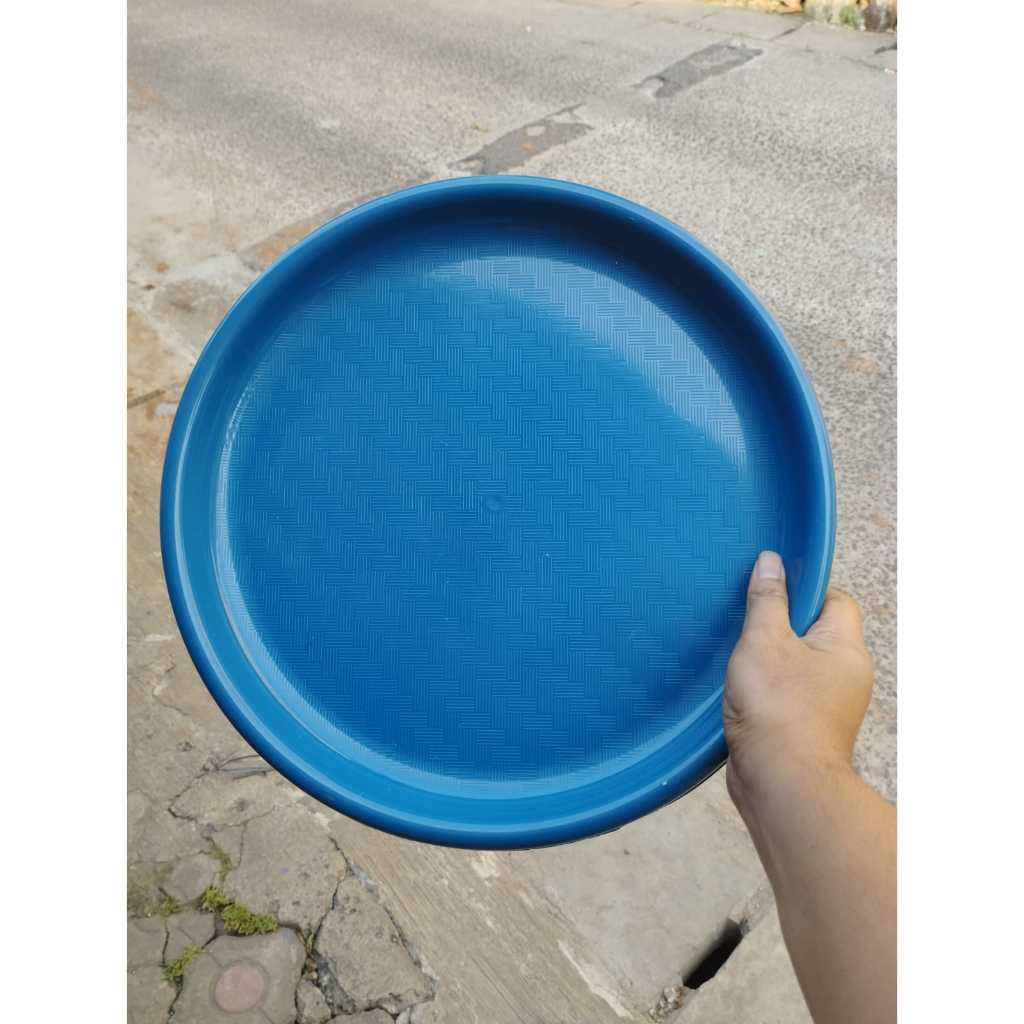 Nampan Bulat 50 cm-NAMPAN TAMPAH PLASTIK SUPER TEBAL WARNA KILAP TETAMPAH MURAH TERMURAH-Nampan Nasi
