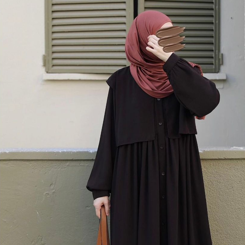 gamis remaja premium  bahan jetblack SYAUQI DRESS size S M L XL baju muslim stylish wanita milenial