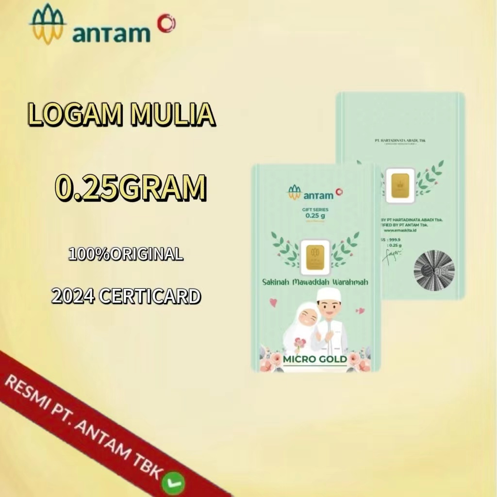 Gold Logam Mulia Antam Press ( LM ) 0.25Gram 0.25GR Wedding Love Series