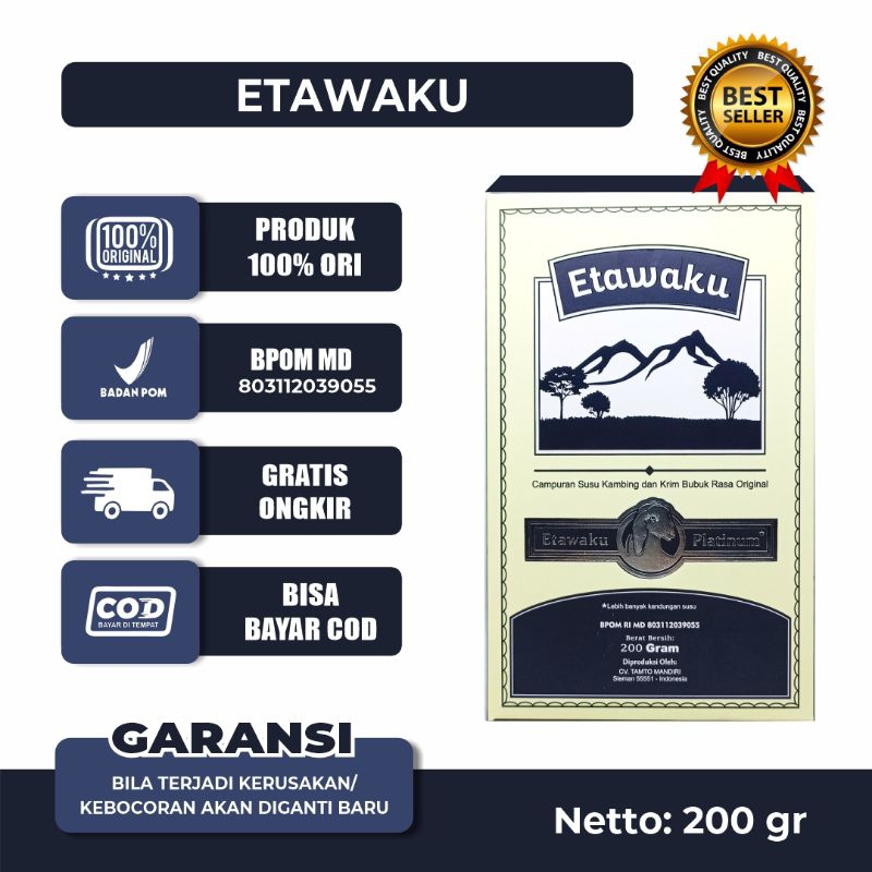 

etawaku platinum 200gr | susu kambing etawa murni | susu kambing bubuk