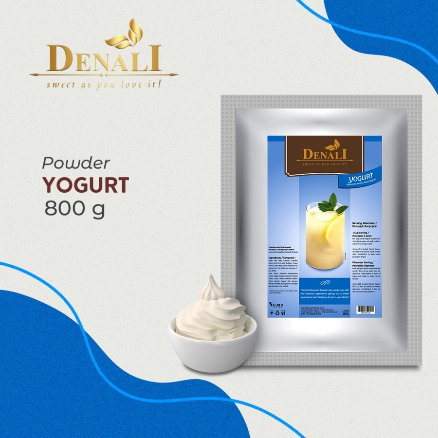 

Powder DENALI Rasa Yogurt 800 Gram Bubuk Minuman Serbuk Rasa Yoghurt Kualitas Premium