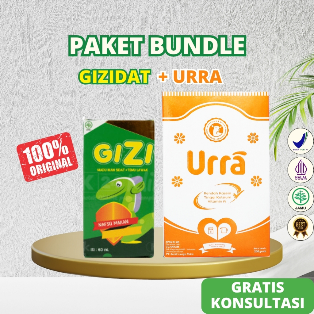 

Urra Susu Kambing dan Gizidat Madu Multivitamin Penambah Nafsu Makan Berat & Tinggi Badan Anak