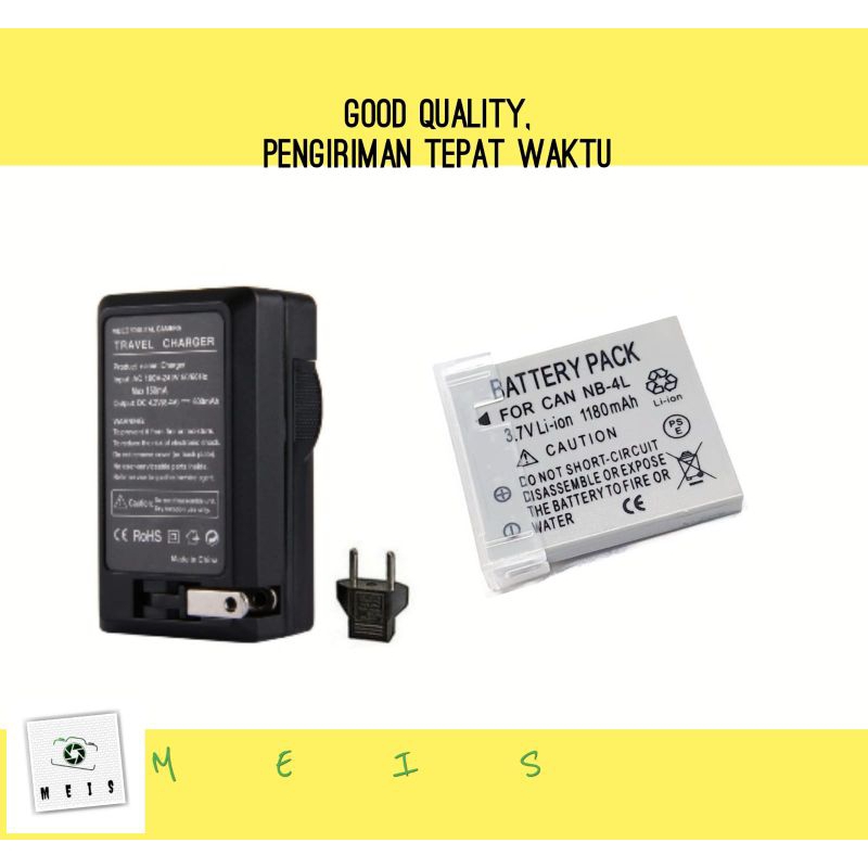 Charger & Baterai Canon SD1000 SD1100 SD1400 SD200 SD30 SD300 SD40 SD400 SD430 SD450 SD600 batre cas