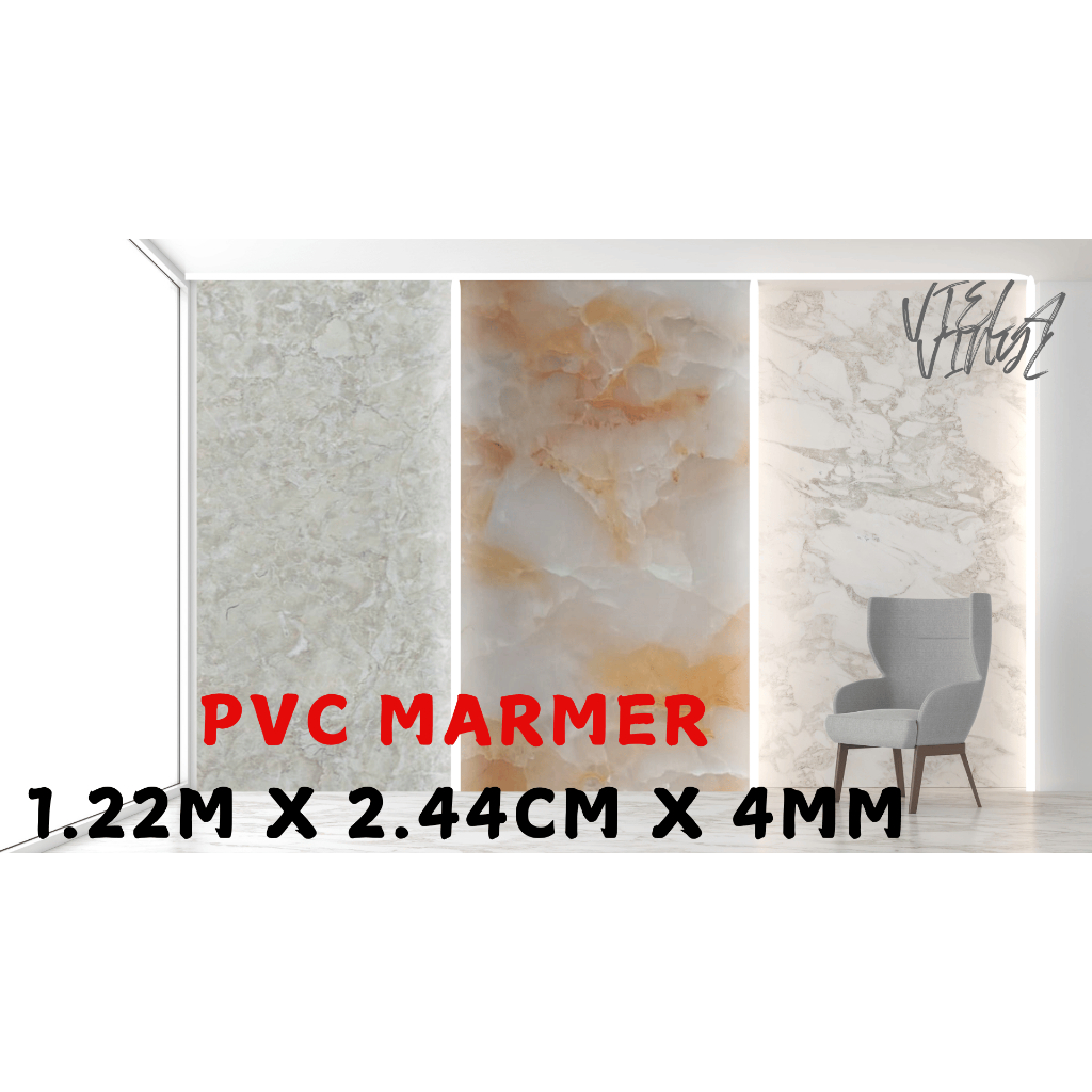 Marmer PVC Panel Dekorasi Dinding Motif Marble