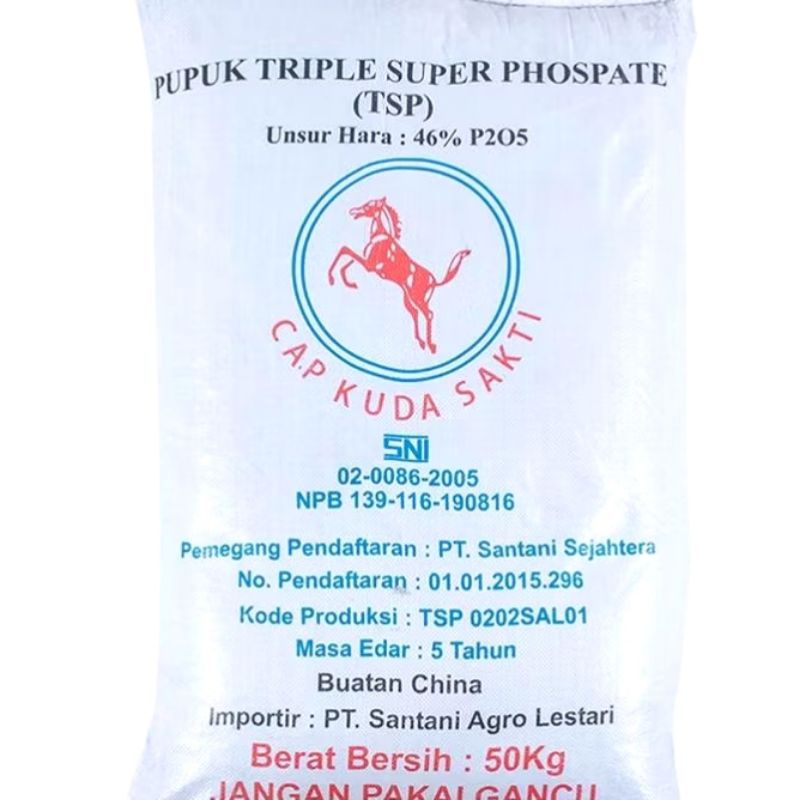 Pupuk TSP 46 KUDA SAKTI Kemasan Repack 1 Kg