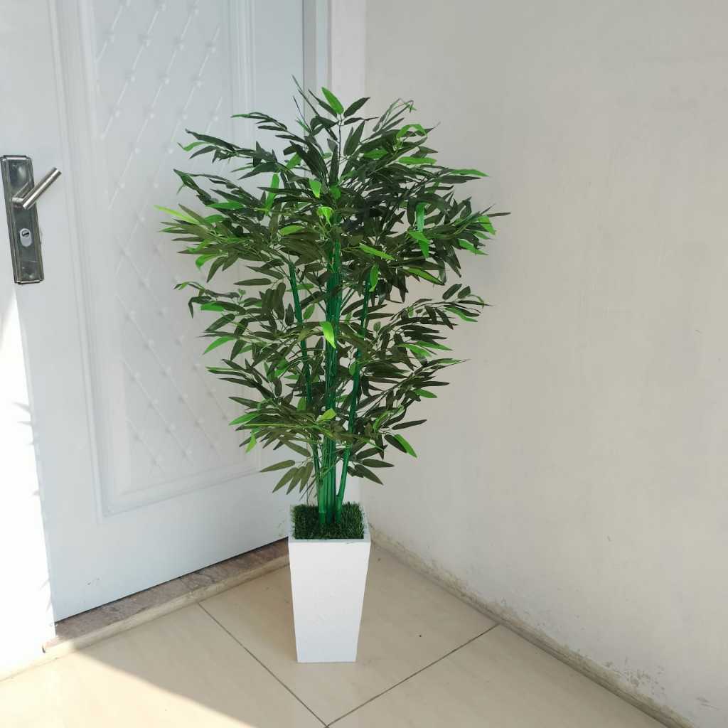 Tanaman Dalam Pot //Pohon Bambu Hijau Artificial// pohon bambu tinggi 1,2 m