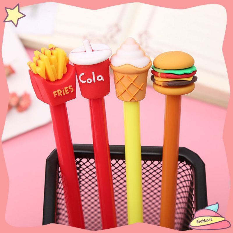 

Pena Junk Food Burger Soda Cola Es Ice French Fries Pen Pulpen Karakter