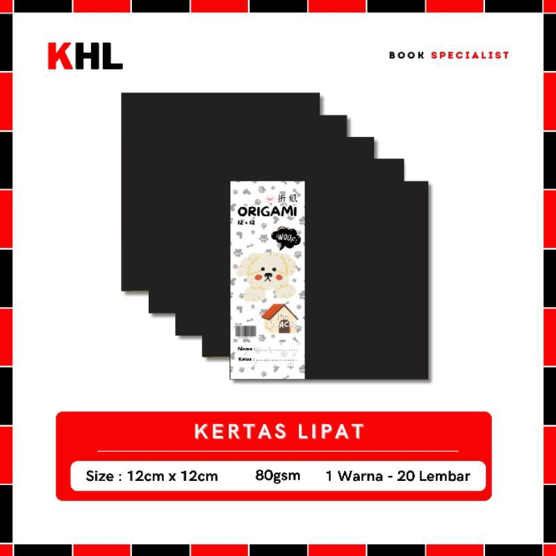 

KHL - Origami / Kertas Lipat Warna Hitam Special Edition Black