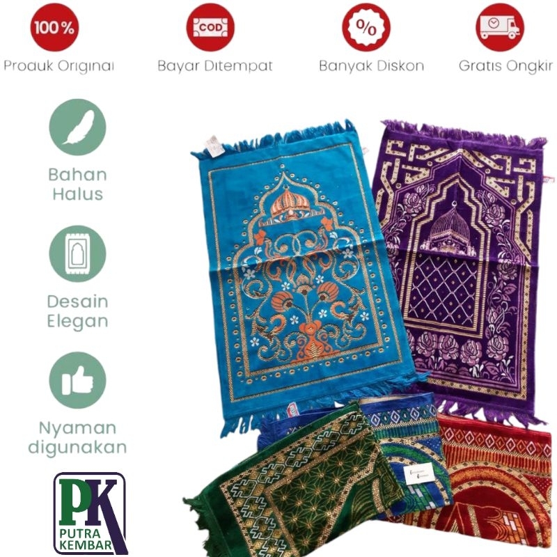 GROSIR SAJADAH VELVET TURKEY ALYDRUS UKURAN DEWASA / SAJADAH MURAH HARGA GROSIR