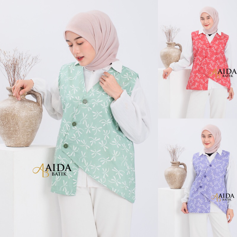 Vest Batik Atasan Baju Batik Wanita Modern Rompi Batik
