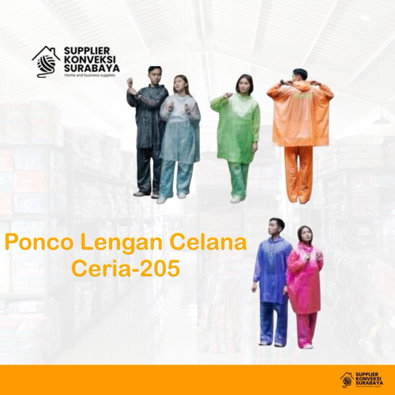 Jas Hujan Elmondo Ponco Lengan Celana Ceria 205 - Grosir Jas Hujan Murah tebal - Mantel Hujan - Supp