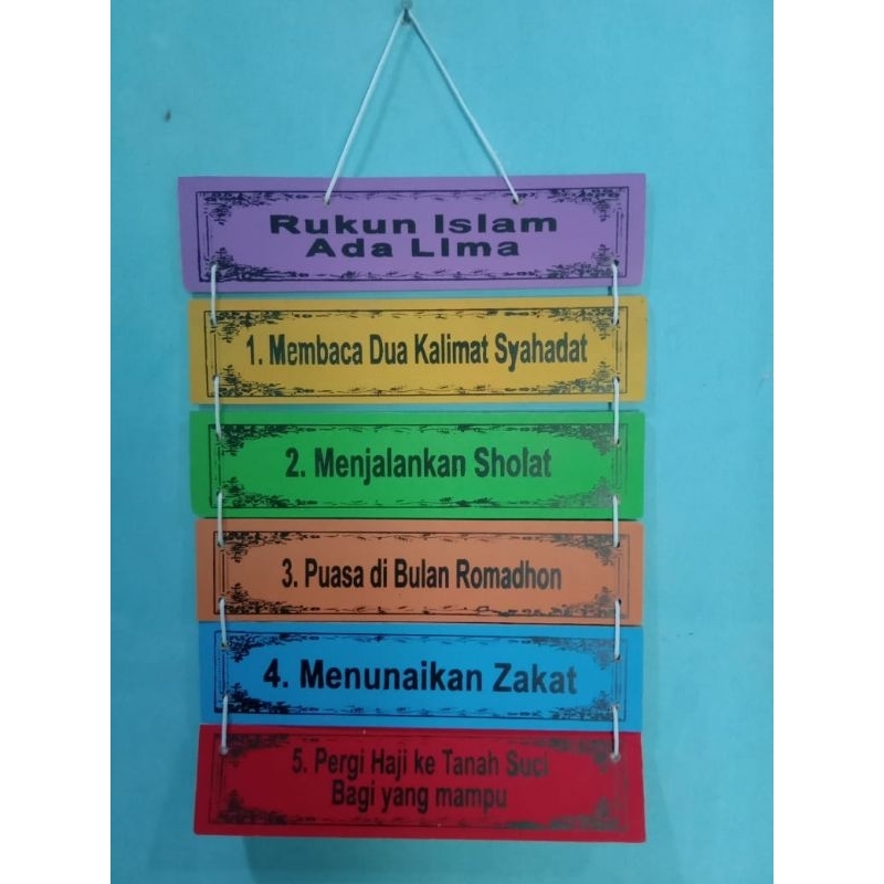 mainan edukasi Gantungan rukun islam mainan kayu