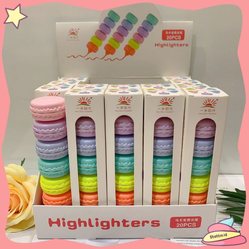 

Highlighter 3D Macaron Pastel Neon Stabilo Textliner Spidol Pastel Neon Marker 1 Set