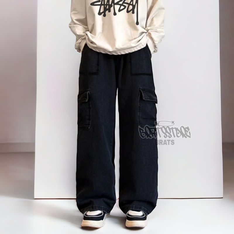 FATIGUE CARGO JEANS / CELANA CARGO JEANS LOOSE FIT / CELANA FATIGUE CARGO JEANS / CELANA CARGO