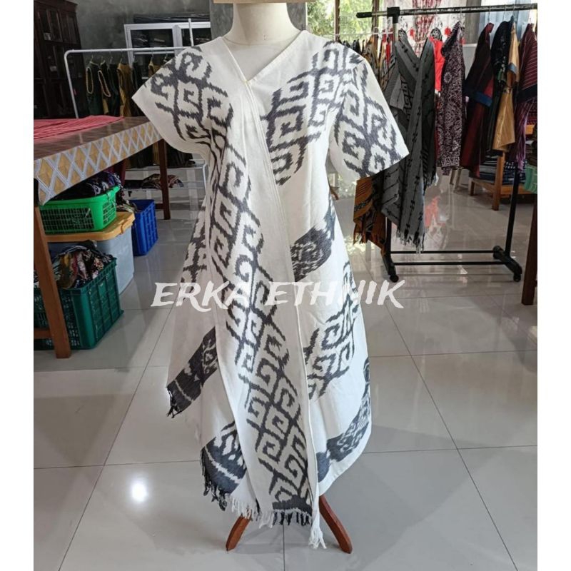 ￼READY STOCK - dress tenun slempang - baju tenun wanita - baju tenun etnik - dress tenun modern - dr