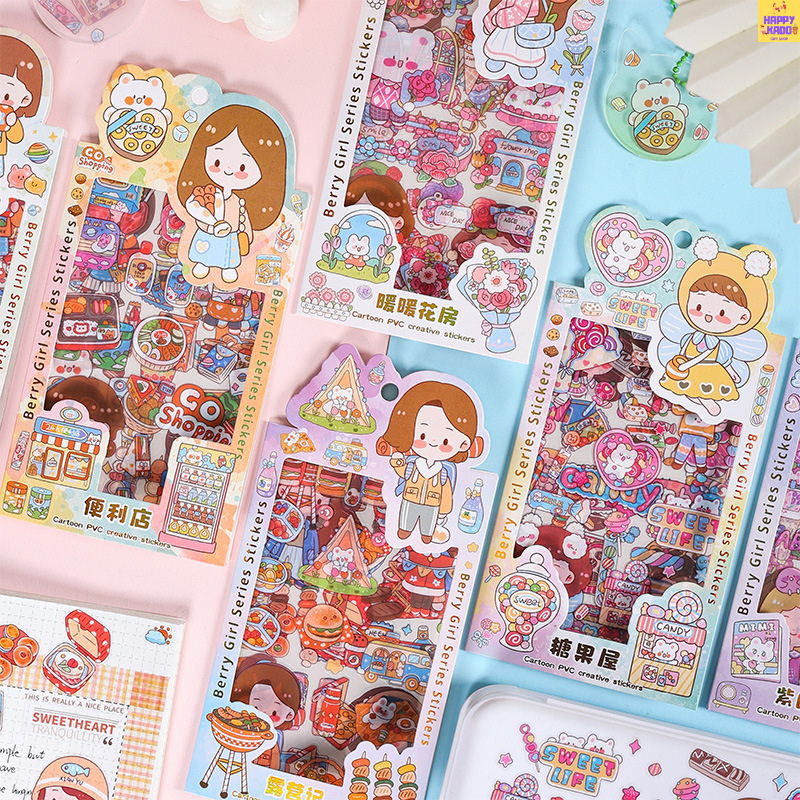 

Berry Girl Series Sticker Theme isi 4 lembar stiker design cantik stiker dekorasi