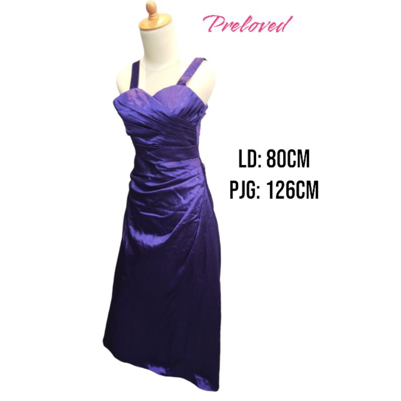 Gaun preloved Ungu glossy