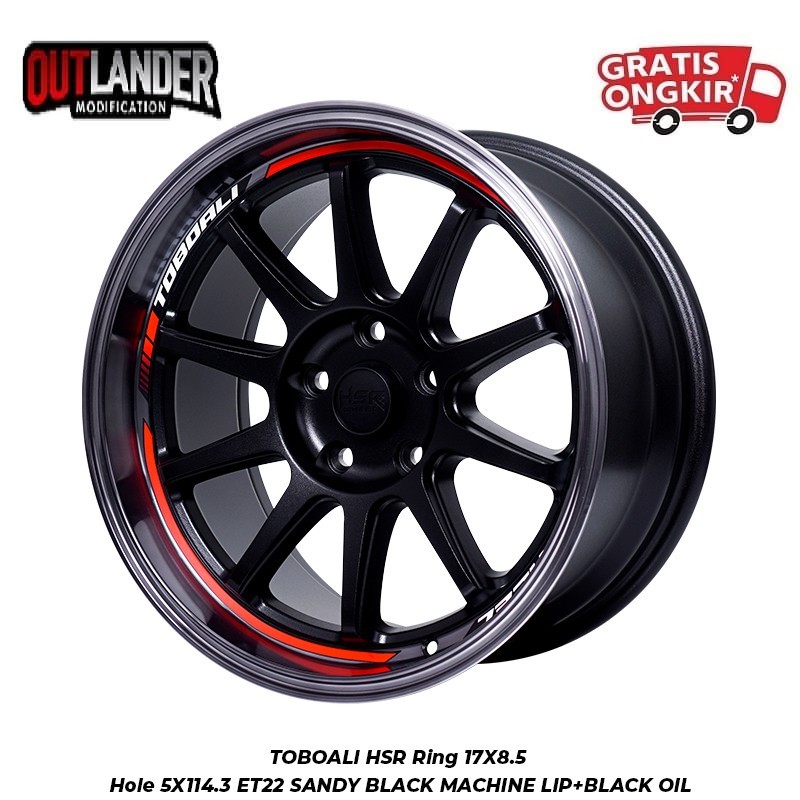 Velg Mobil Stargazer Stream Civic Turbo Accord Ring 17 Hsr Wheel Toboali Sandy Black