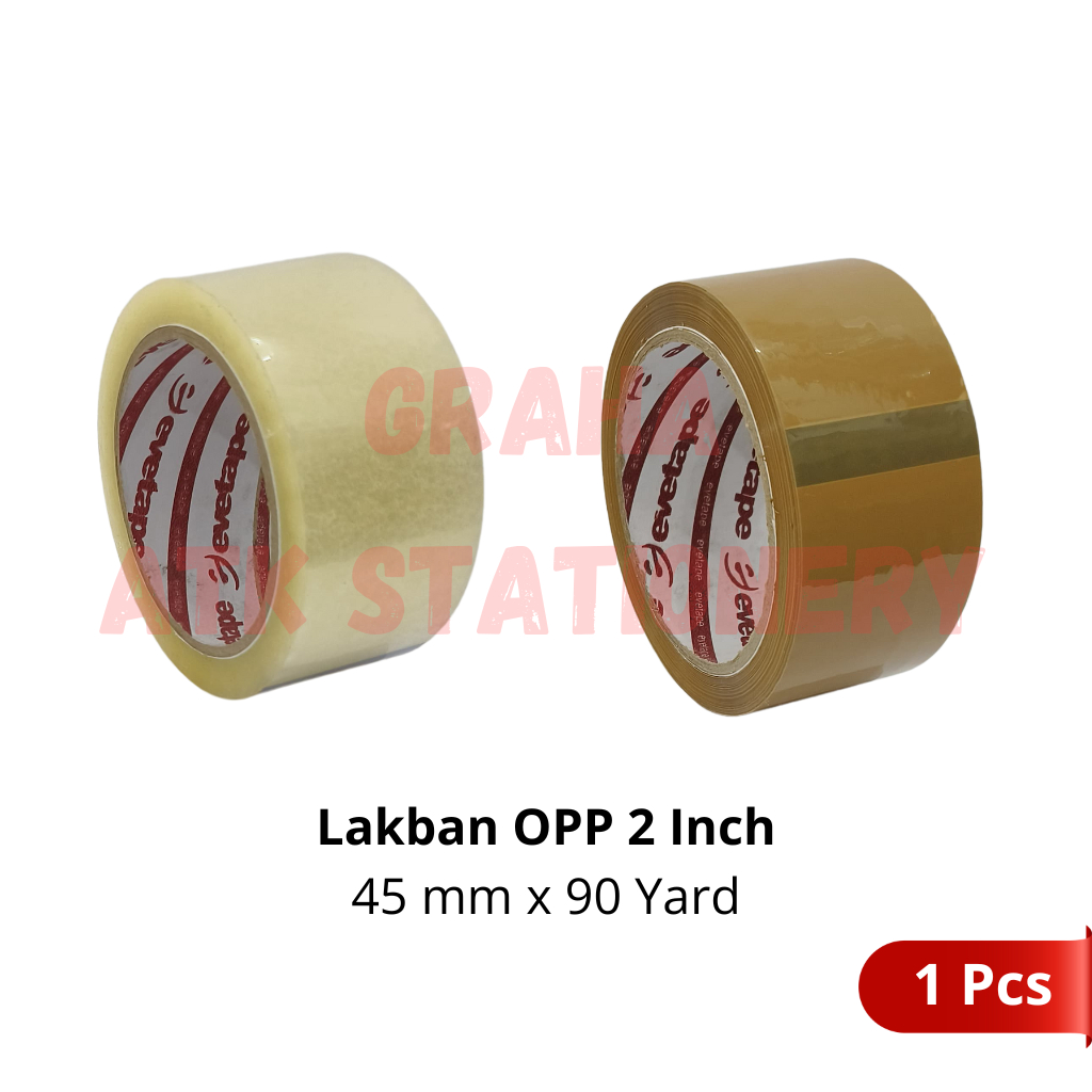 

[1 Pcs] Lakban OPP 2 Inch 45mm x 90 Yard / Isolasi Selotip Slasiban / OPP Lakban Tape Bening Coklat