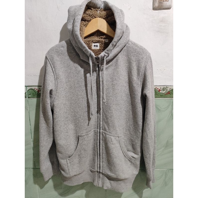 Zipper Hoodie Sherpa Uniqlo Original