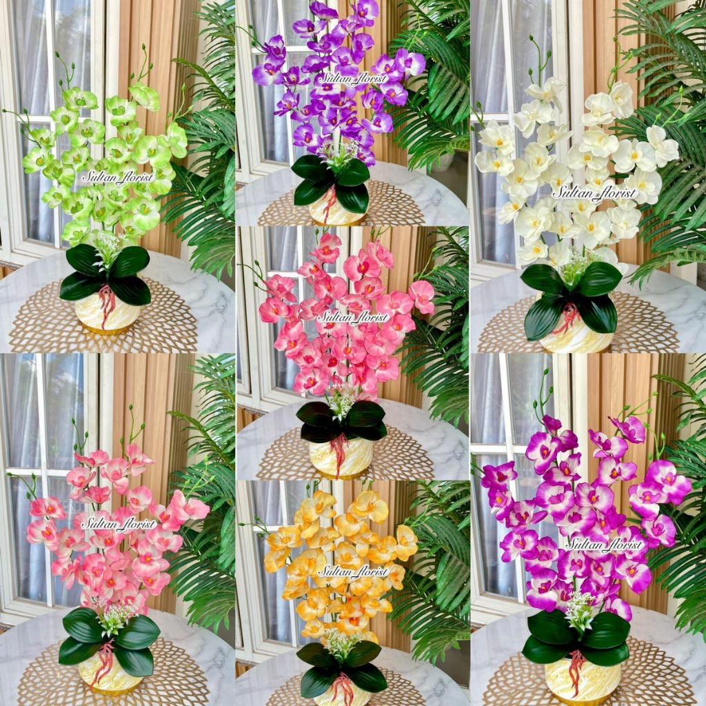 BUNGA HIAS ANGGREK BULAN KIPAS 4 cabang Dekorasi