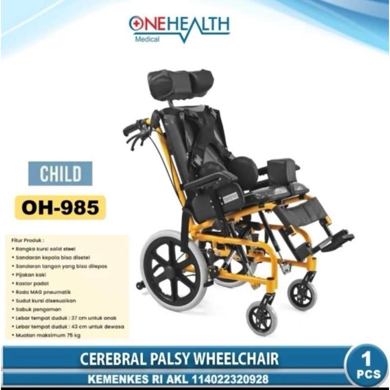 kursi roda cp cerebral palsy anak one health oh 985 baru