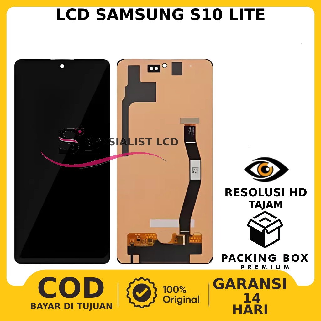 LCD TOUCHSCREEN SAMSUNG S10 LITE ORIGINAL GARANSI FULLSET FREE PACKING & LEM