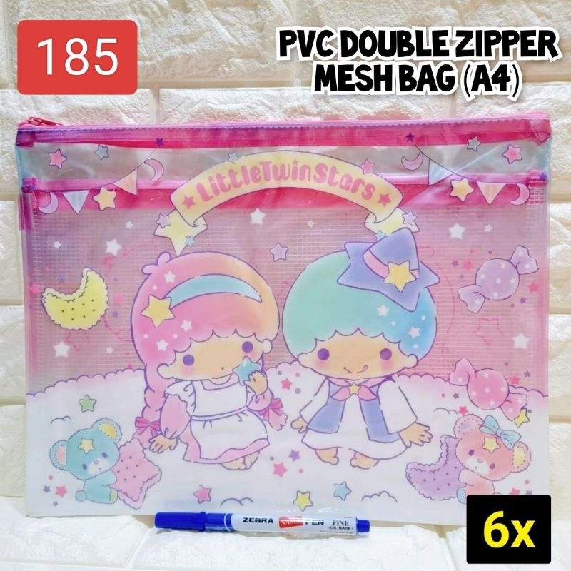 

Data Bag Zipper A4 / Tempat Dokumen Serbaguna Ada Resleting Zipper Sanrio Karakter Little Twin Stars