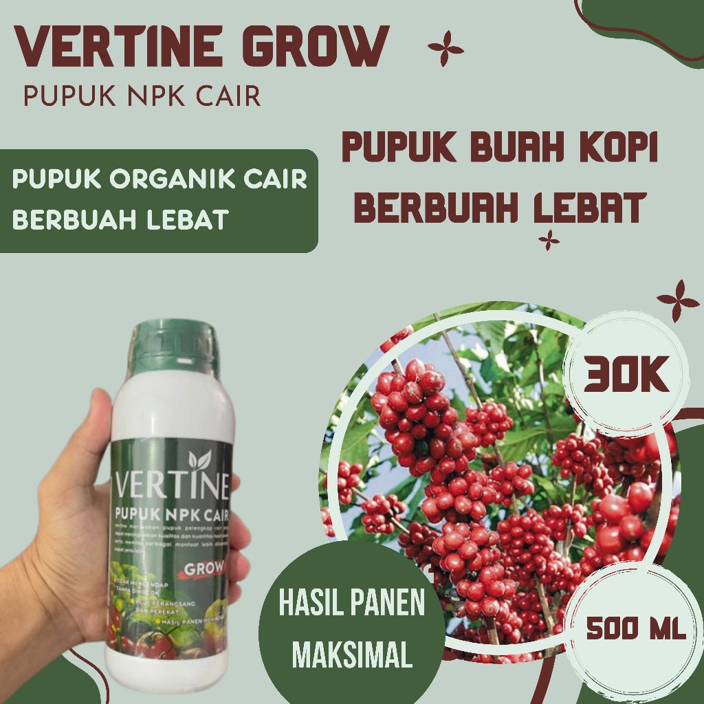 MURAH Pelebat Tanaman KOPI - VERTINE GROW Pupuk Perangsang Pada Tanaman Kopi - Obat Penyubur Kopi Pa