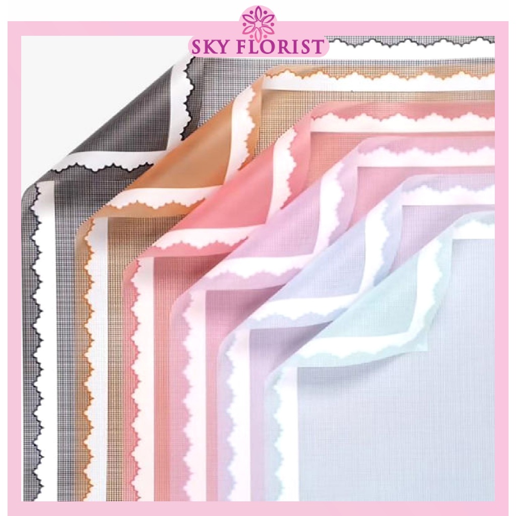 

Kertas Buket Motif Renda Lace Frame Flower Wrapping Cellophane Paper Bouquet Florist Ecer KB6033