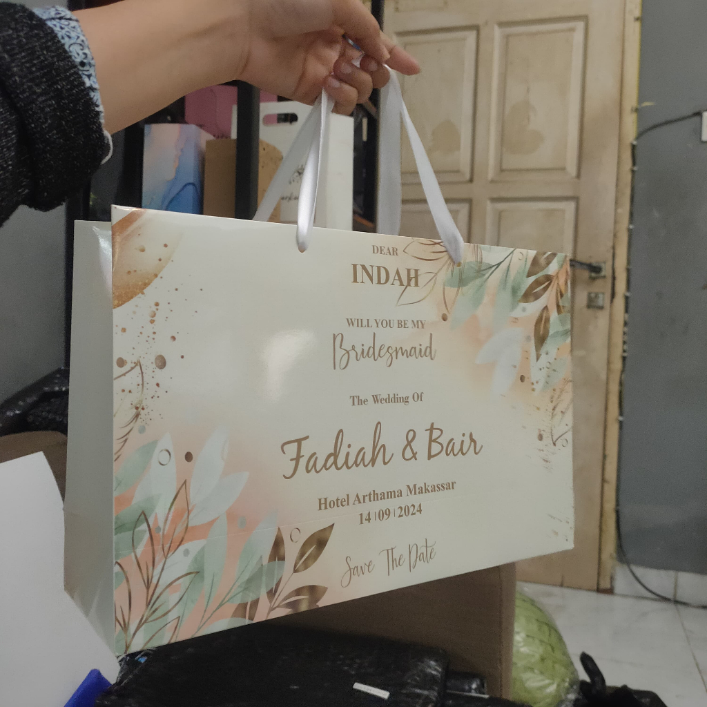 

Custom Paperbag polos Bridesmaid FREE DESAIN