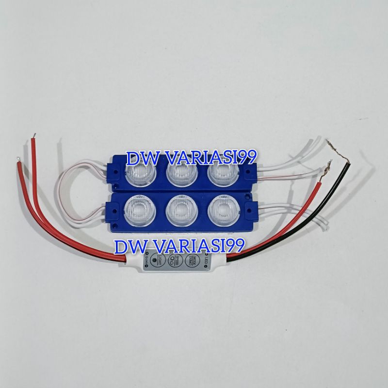 MODUL LAMPU KEDIP BLITS PESAWAT + 2 BIJI LED 3 MATA JUMBO 12V 24V LAMPU VARIASI MOTOR MOBIL TRUK BUS
