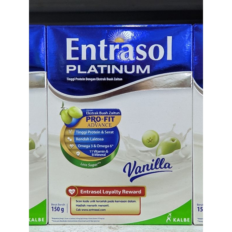 

ENTRASOL PLATINUM 150 Gram Rasa Vanilla || Susu Entrasol || Susu Entrasol Platinum || Entrasol || Entrasol Platinum 150 Gram || Susu Entrasol Platinum Rasa Vanilla || Susu Bubuk Lansia || Susu Rasa Vanilla || Susu Dewasa || Susu Tinggi Kalsium