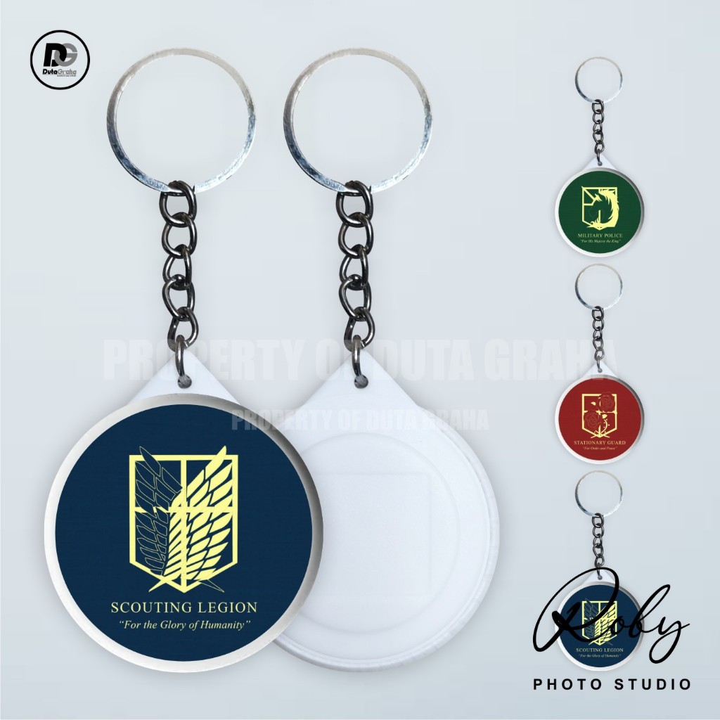 [KEYRING PRESS] AOT MILITARY LOGO Gantungan Kunci Keychain Aksesoris Souvenir ANIME MANGA ATTACK ON 