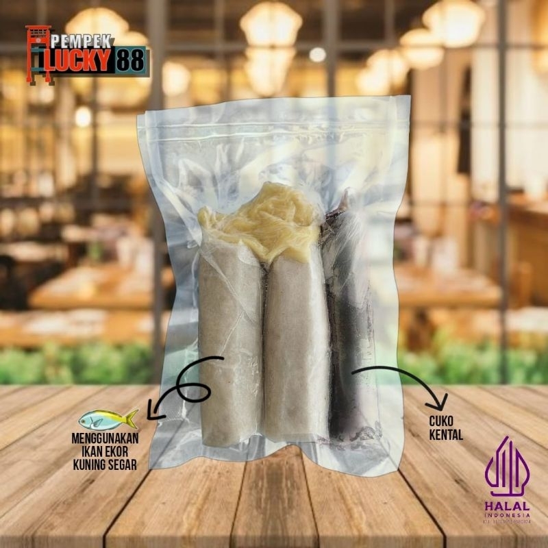 

Pempek ikan khas Palembang / Pempek Lucky 88 / Lenjer besar isi 2 pcs