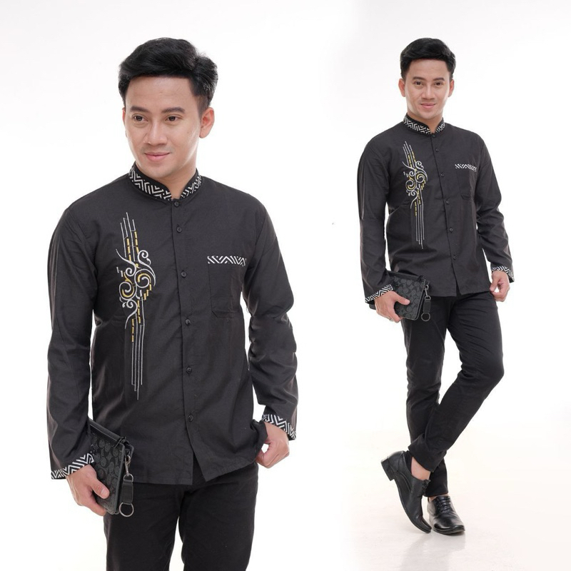 Baju Koko Pria Lengan Panjang Baju Koko Bordir Lengan Panjang Size M L XL XXL