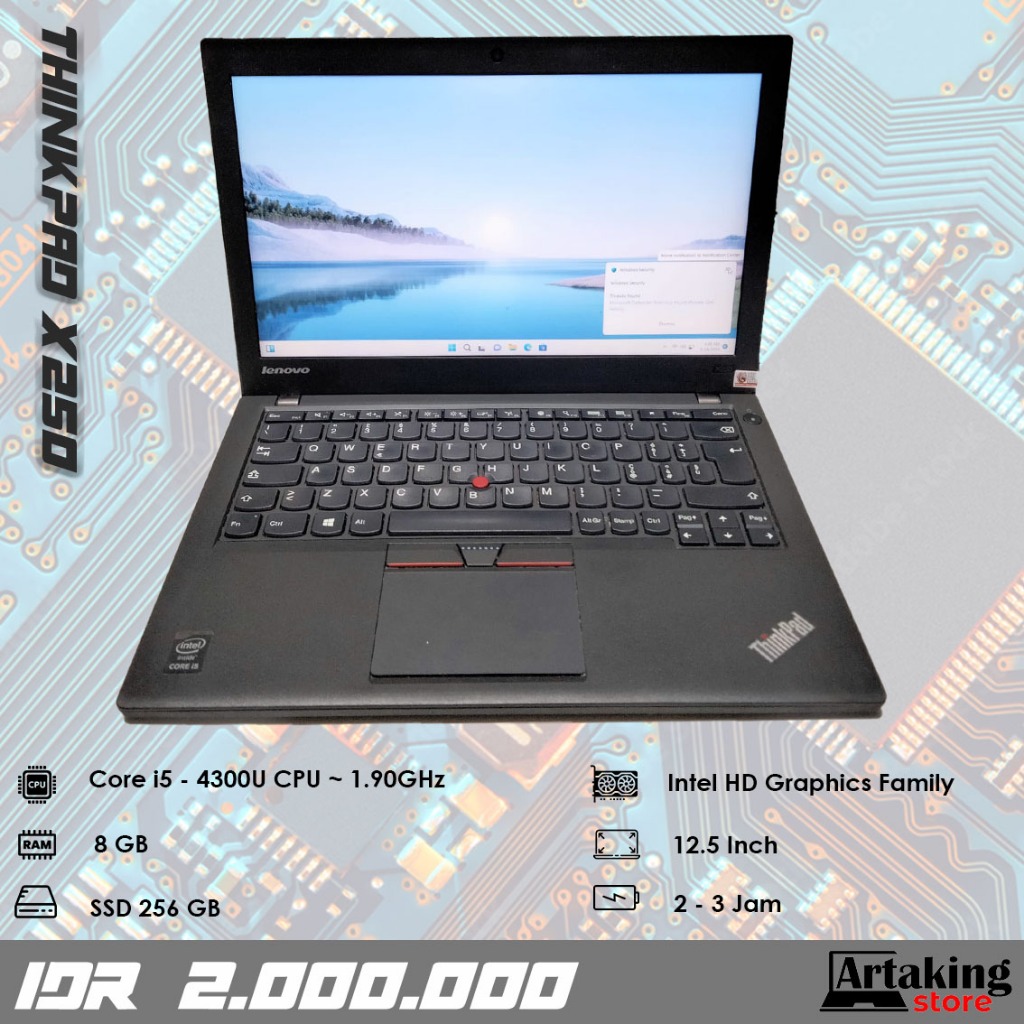 Lenovo Thinkpad X250 - Core i5 - Ram 8G - SSD 256 GB