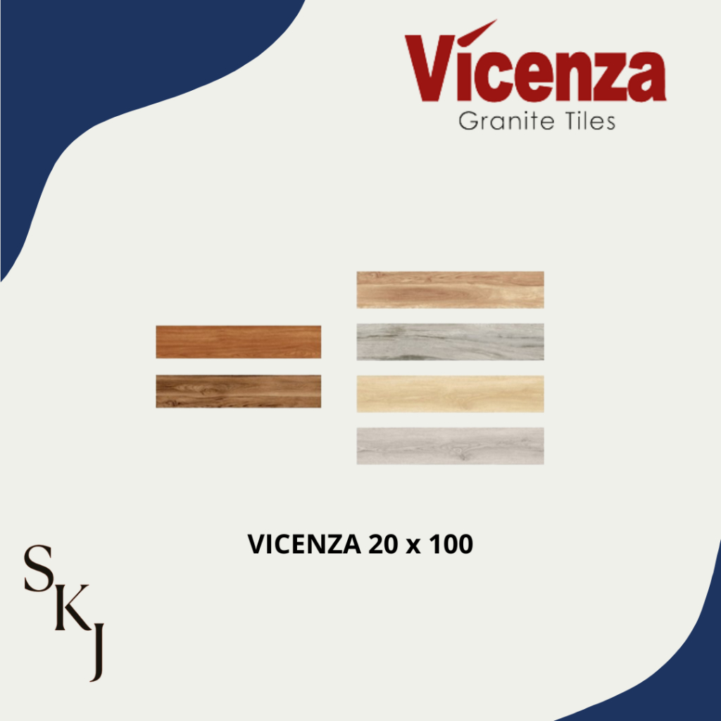 Granite Tile Vicenza Granit Lantai Motif Parket Kayu 20x100