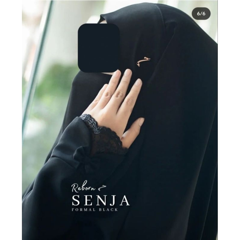 preloved set gamis hitam by hawlah