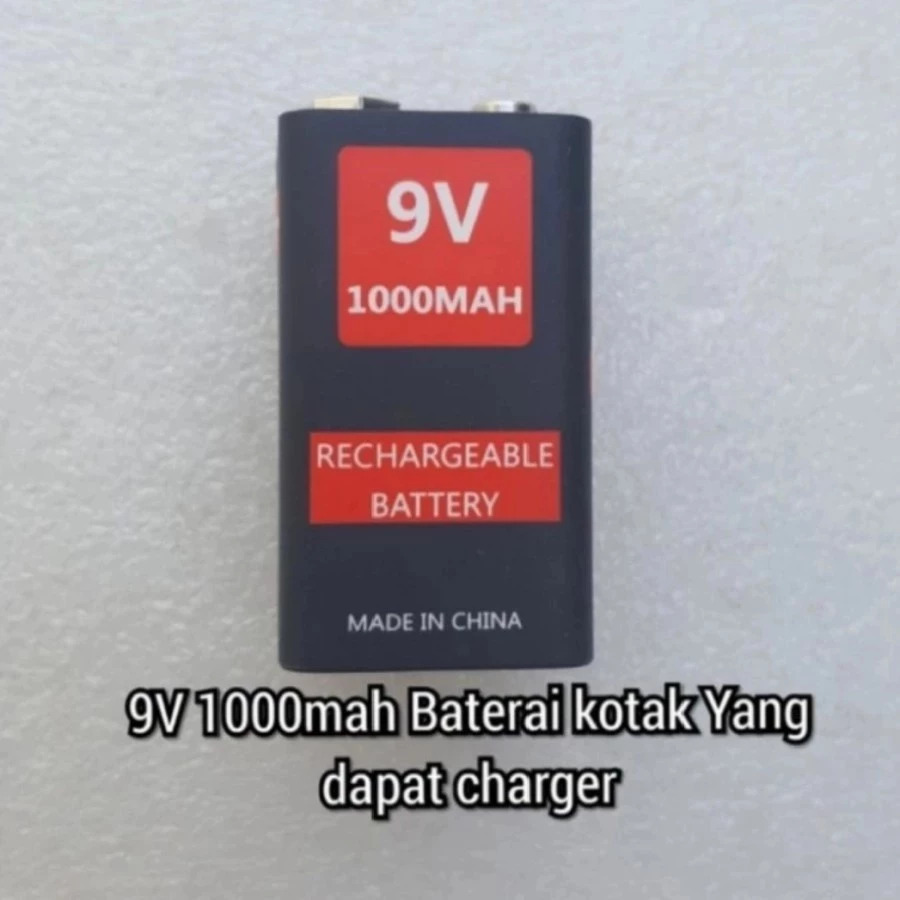 Battery Kotak 9v 1000Mah rechargeable USB isi ulang