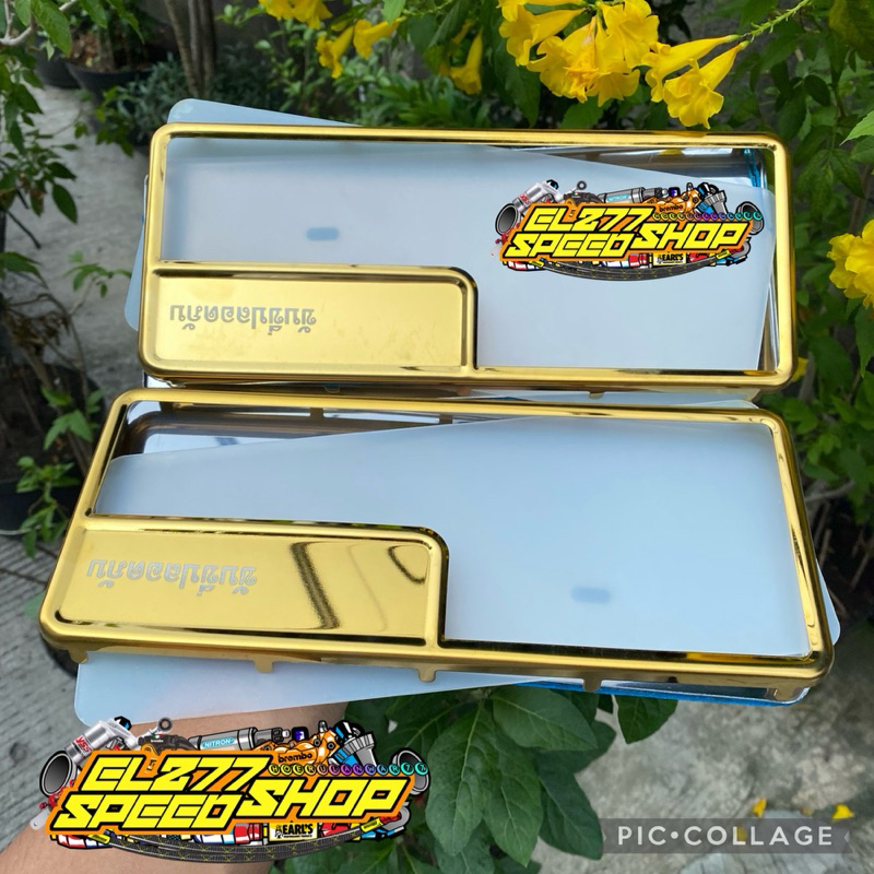 Bingkai Plat Nomer Dudukan Pelat Nomor Indonesia Stanlis TwoTone Gold Blue 2Tone Plus Mika BeatVario