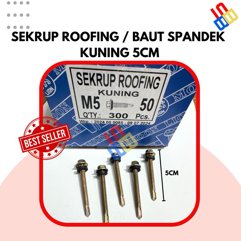 1 BOX Baut Roofing Spandek 5 cm / Baut Spandek LION/ Baut Drilling/ Skrup Spandek / Sekrup Spandek