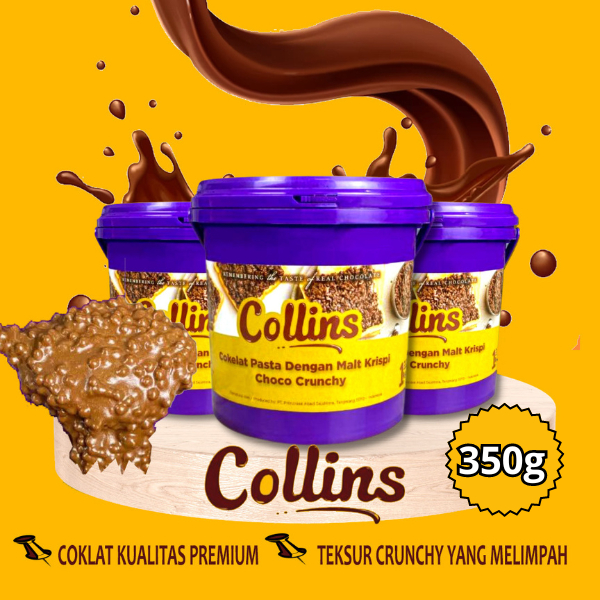 

Collins Dip Glaze 300gr Collins Choco Crunchy - Dipping Glaze Donat / Topping Selai Donat Coklat Lumer Aneka Rasa 300g 350g