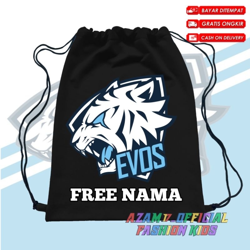Tas Serut Anak String Bag Anak Evos Esport Free Nama / Tas Serut Cordura Anak Dan Dewasa Logo Evos E