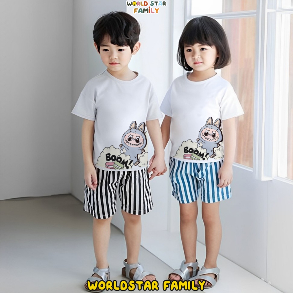 WSF Kaos Couple Keluarga LABUBU Kaos Couple Keluarga Lucu Kaos Pasangan Kaos Keluarga Baju Keluarga 