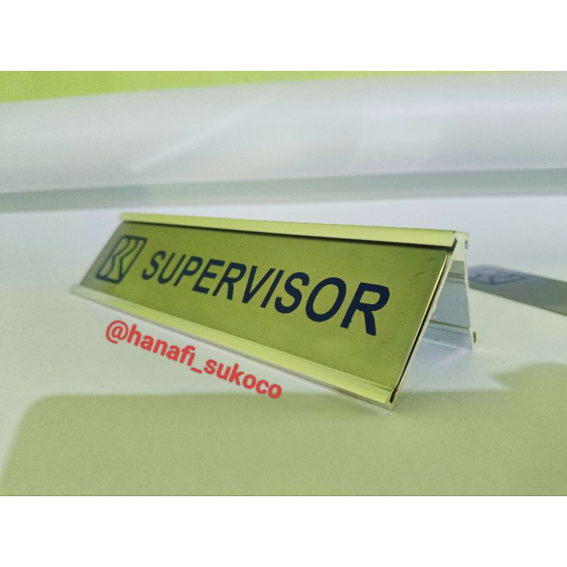 Papan Nama Meja aluminium besi stainless bank resepsionis kantor