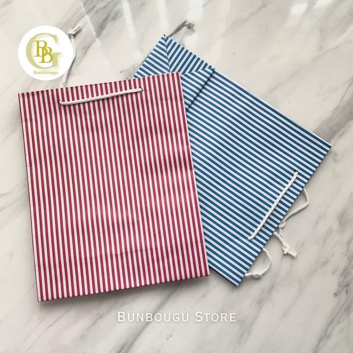 

6 PIECE Paper Bag Salur/Goodie Bag Garis Kantong Kertas Medium