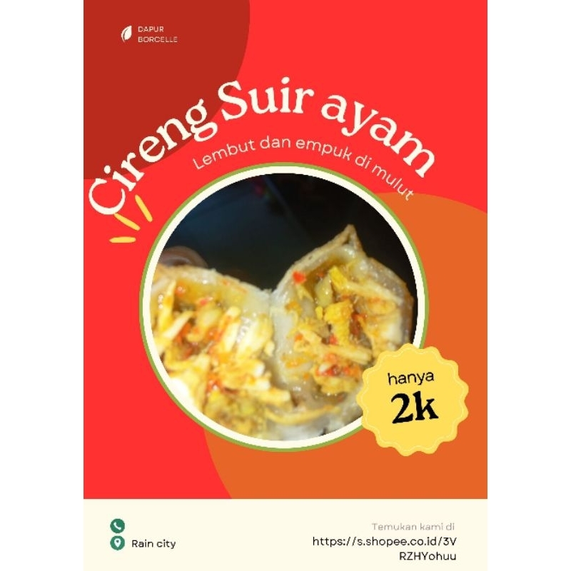 

PROMO!! CIRENG ISI AYAM SUIR MURAH